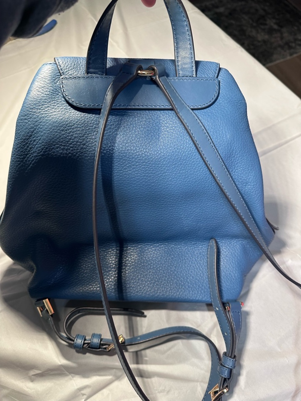 Michael Kors Dusty Blue Pebbled Leather Mini Backpack - Picture 2 of 2